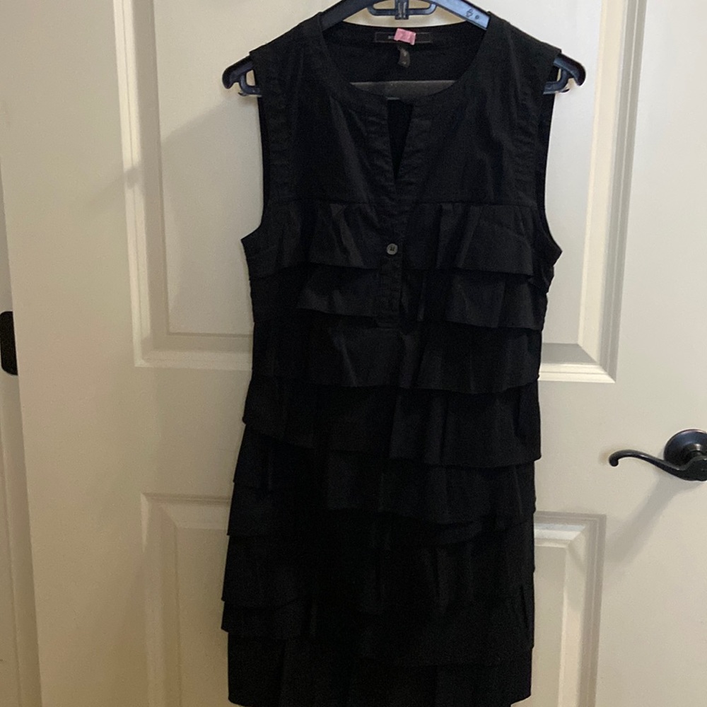 Black BCBG mini dress with ruffles